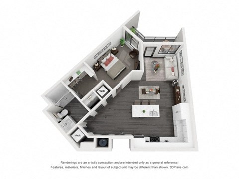 1 Bedroom 1 Bathroom at The Flats at Riverwoods, Provo, Utah